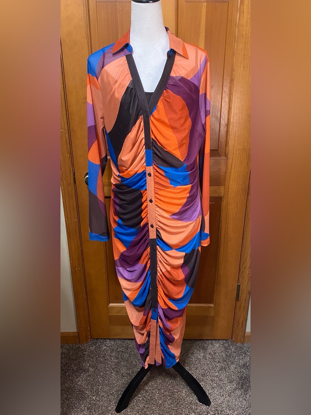 BOLD ELEMENTS Abstract-Multi Colored Maxi Dress - Picture 2 of 7